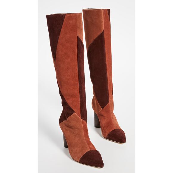 ULLA JOHNSON Jerri Suede Patchwork Tall Boots NWB US 7 $795 - Picture 2 of 12